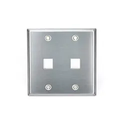 Leviton 43080-2S2 Wall Plate, 2-Port Double-Gang, Stainless Steel