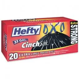 True Value E86725 Hefty Cinch Sak Drawstring Trash Bags 33-Gal 20-Ct