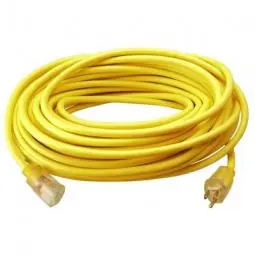 True Value 02587ME Master Electrician Extension Cord, 12/3, SJTW Yellow Round Vinyl, 25-Ft.