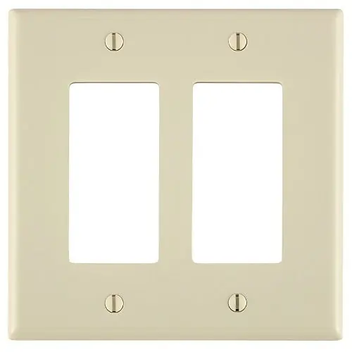 Leviton 80609-T Decora Dual-Gang Midway Size Wallplate, Light Almond