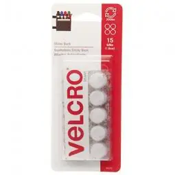 TRUE VALUE 90070 VELCRO Brand Sticky Back 5/8-In. Coins, White, 15-Ct.
