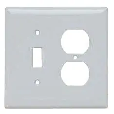 Pass & Seymour SPJ18W Wall Plate 2G Combo 1 Toggle Switch/1 Duplex Receptacle