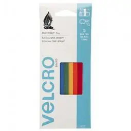 True Value 90438 Velcro Brand ONE-WRAP Fastener Ties Multi-Color 8 x 1/2-In. 5 Ct.
