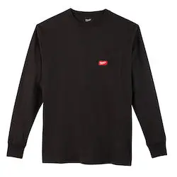 Milwaukee 602B-L Heavy Duty Pocket T-Shirt - Long Sleeve - Black L