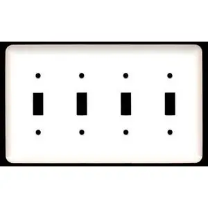 Mulberry 76074 Standard Wallplate, 4 Gangs, 5 in H x 8.187 in W, Replacement MPN 76074