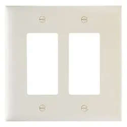 PASS & SEYMOUR TPJ262LA Wallplate Unbreakable Decorator 2-Gang 5.125 Width x 5.06 Height