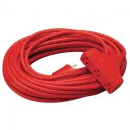 True Value 04217ME Master Electrician 25-Ft 14/3 SJTW Red 3-Outlet Extension Cord