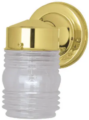 TRUE VALUE 66884 Westinghouse 75-Watt Polished Brass Jelly Jar Wall Fixture