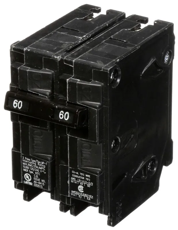 Siemens MP260 Low Voltage Residential Circuit Breakers Miniature Thermal Mag Circuit Breakers - Type QP/MP, 2-Pole, 120/240VAC