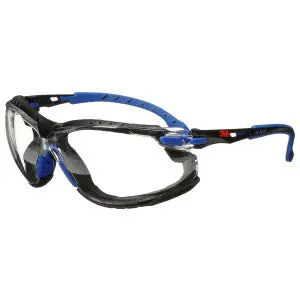 3M S1101SGAF-KT Solus Safety Glasses 1000-Series Kit Foam Strap Black/Blue
