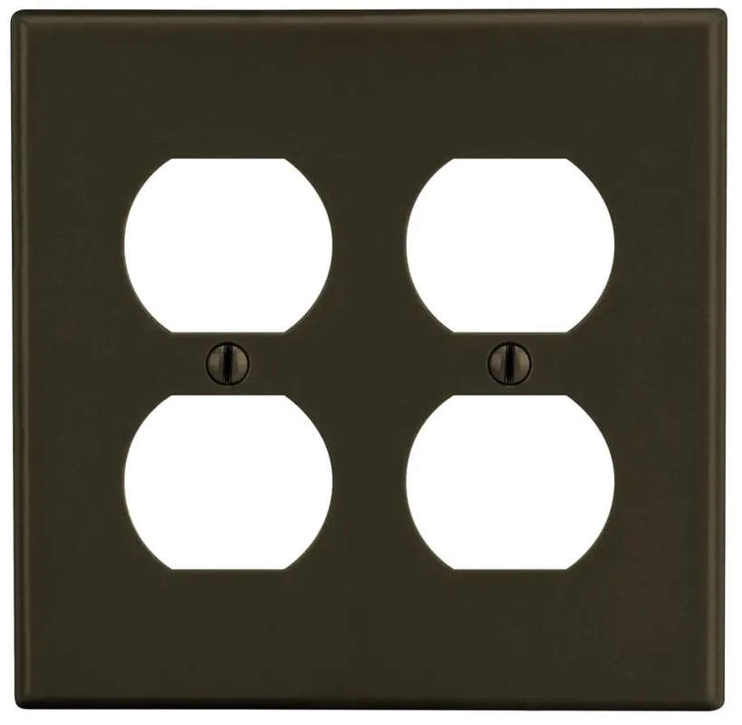 HUBBELL P82 HUBW P82 2G RECEPTACLE WALLPLATE