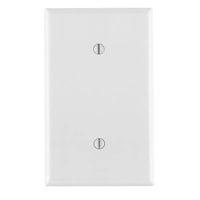 Leviton 88019 Standard Size Blank Wallplate 1 Gang Thermoset Plastic Strap Mount White