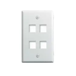 ON-Q/LEGRAND WP3404WH Keystone Wallplate, 1-Gang, 4-Port