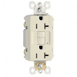True Value 2097LACCD12 Pass & Seymour GFCI Outlet, Heavy Duty, 20A, Almond