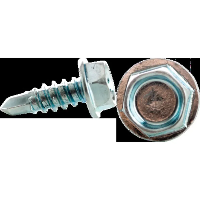 CULLY 79216J 12-14 x 1 Tek Screws, Hex Washer Head, Zinc Plated
