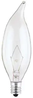 Westinghouse 0366200 (60CA10/CB/130) Incandescent Lamp 60W 130V Flame Tip Candelabra Base
