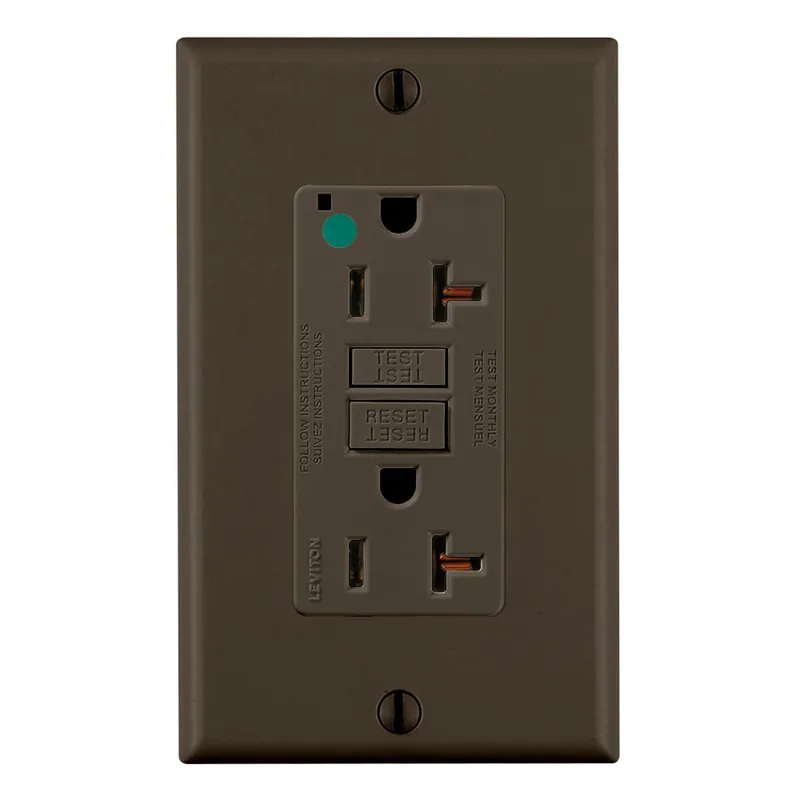 Leviton GFNT2-HG SmartlockPro Slim Self-Test GFCI Receptacle 20 Amp 125 Volt Extra-Heavy Duty Hospital Grade