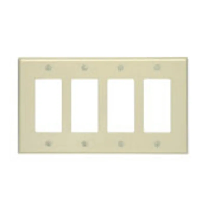 Leviton 80612-I 4-Gang Decora/GFCI Device Decora Wallplate Midway Size Replacement MPN