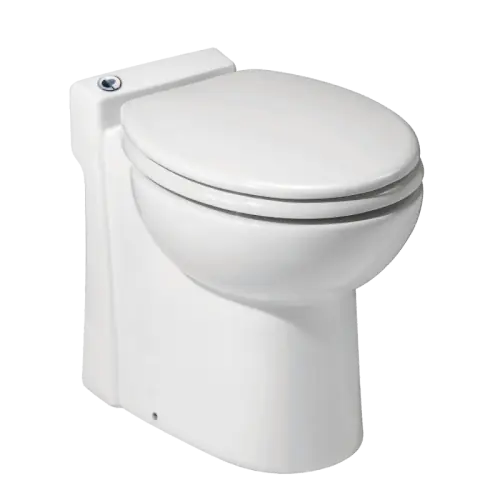 Saniflo 023 SaniCompact One-Piece Toilet, With Built-In Macerator, Dual Flush, 1.28/1.0 GPF