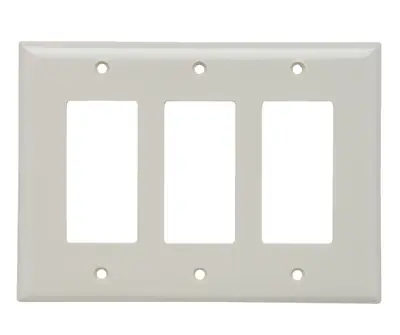Pass & Seymour SPJ263LA 3-Gang 3-Decorator Light Almond Smooth Thermoset Plastic Junior-Jumbo Wallplate