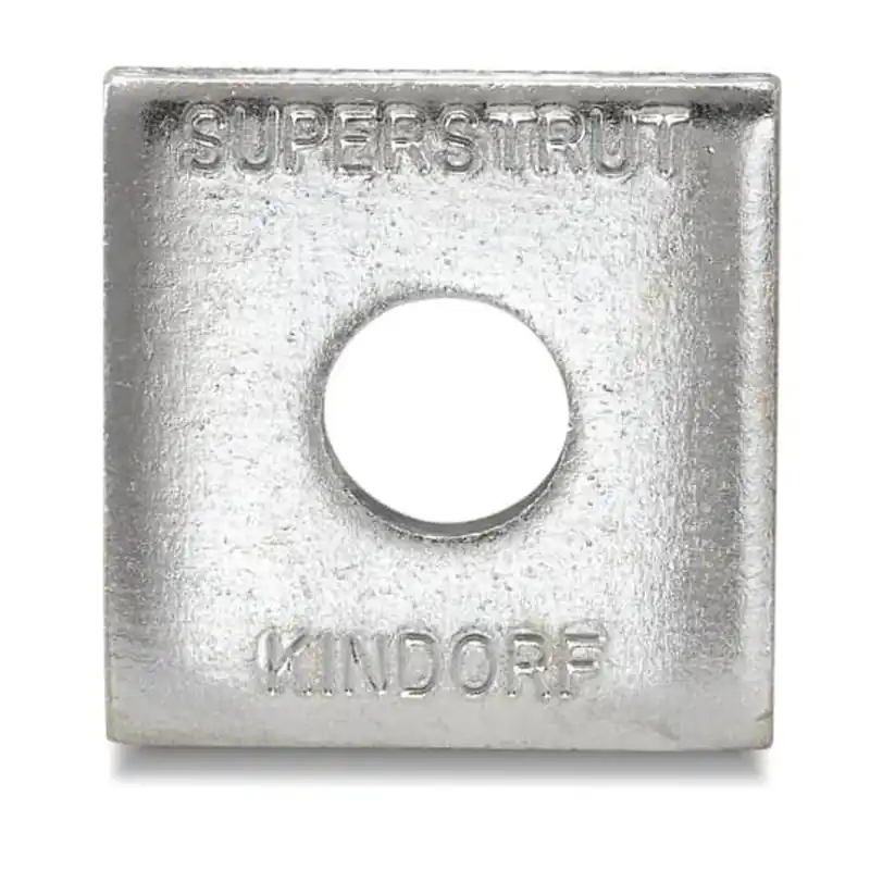 SUPERSTRUT AB241L-1/2EG Washer, Located Square, Size 1-9/16 Inches x 1-9/16 Inches, Bolt Size 1/2 Inch, Electro-Galvanized Steel