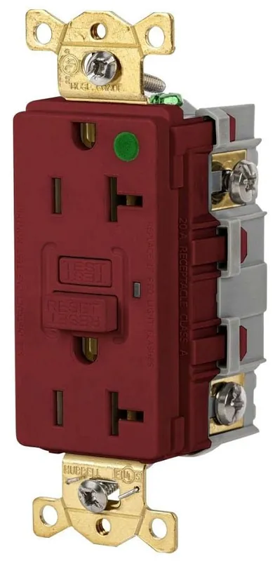 Hubbell GFR83R HUBW GFR83R 20A 125VAC COMM HG GFR RED