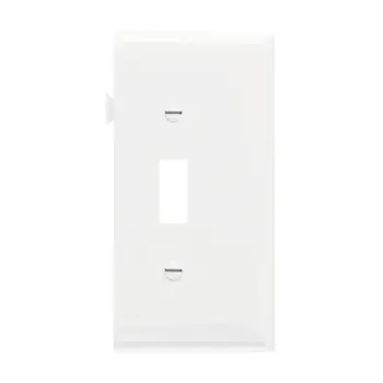 Pass & Seymour PJSE1W 1-Toggle Switch White Smooth Nylon Semi-Jumbo End Sectional Wallplate