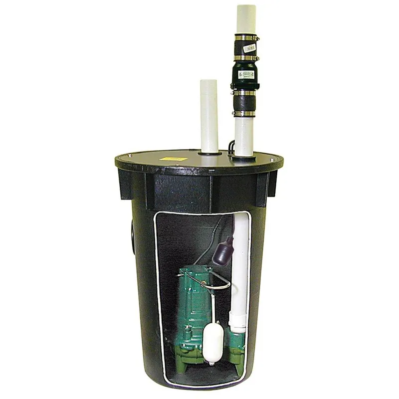 Zoeller 912-0010 912 Series 115V 1/2 hp 115 gpm Polyethylene Sewage Pump and Basin System
