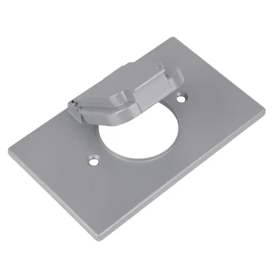 Red Dot CCSSO Single Gang Weatherproof Receptacle Cover, Silver Aluminum