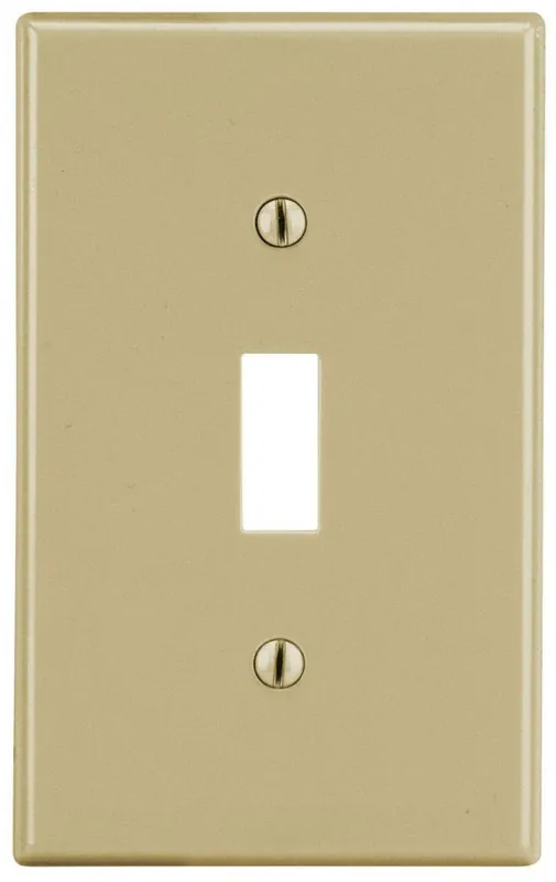 Hubbell PJ1I Wallplate, M-Size, 1-G, Ivory