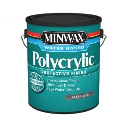 TRUE VALUE 233334444 1/2-Pint Polycrylic Satin Clear Acrylic/Urethane Blend Topcoat