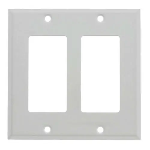 Mulberry 86402 Standard Receptacle Wallplate, 2 Gangs, 4.5 in H x 4.562 in W