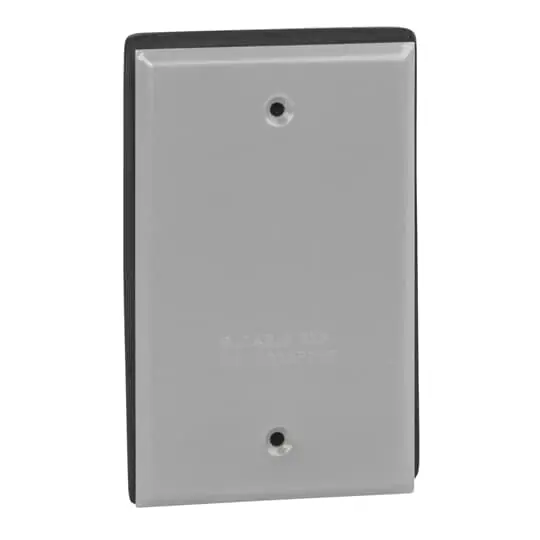 Red Dot CCB Single Gang Weatherproof Receptacle Cover, Pre-Galvanized Steel, Silver, Blank Device Mount
