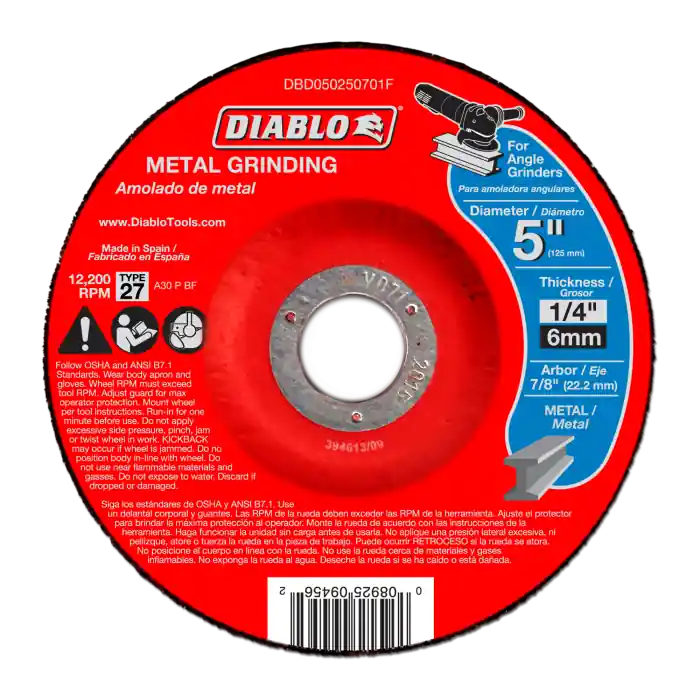Diablo DBD050250701F 5 in. Metal Grinding Disc - Type 27