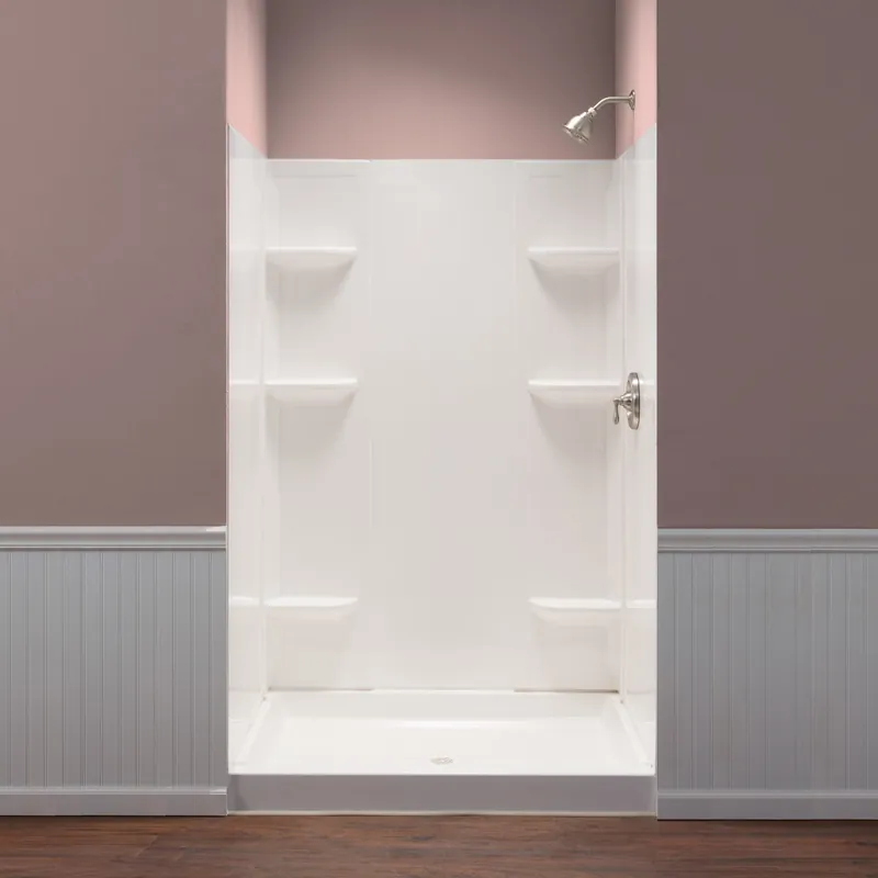 Mustee 260WHT 260 Series DURAWALL Thermoplastic Shower Walls Up To 60 Wide x 40 Deep