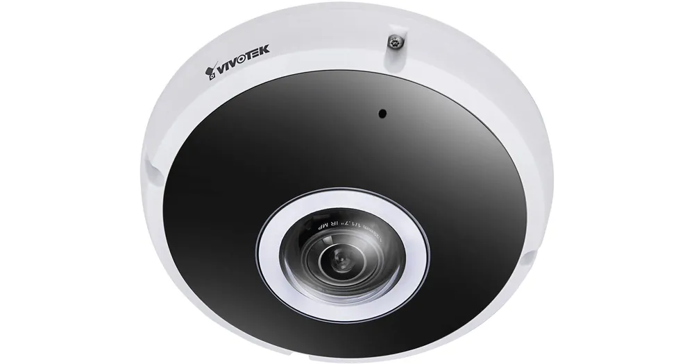 VIVOTEK FE9391-EHV-V2 S-Series 12MP Outdoor WDR Fisheye IP Camera, 1.22mm Fixed Lens, Black and White