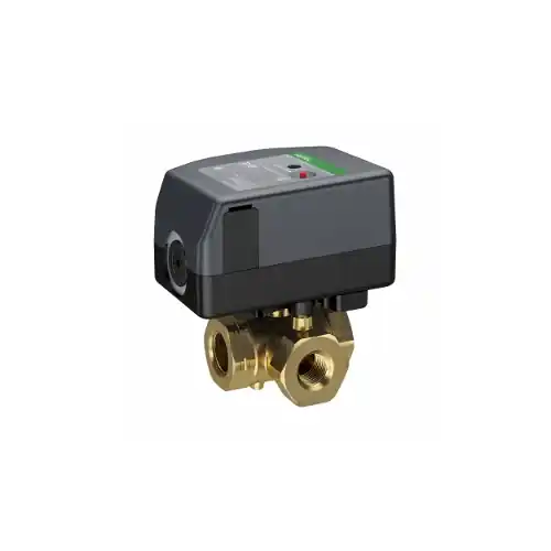 Schneider Electric VBB3N12+M332A01 SpaceLogic Ball Valve Assembly 3/4 3-Way Brass Trim