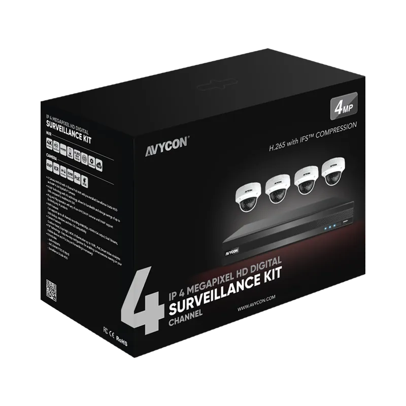 Avycon AVK-HN41V4 5-Piece Surveillance Kit, 4K (1TB HDD) Replacement AVK-HN41V4-1T