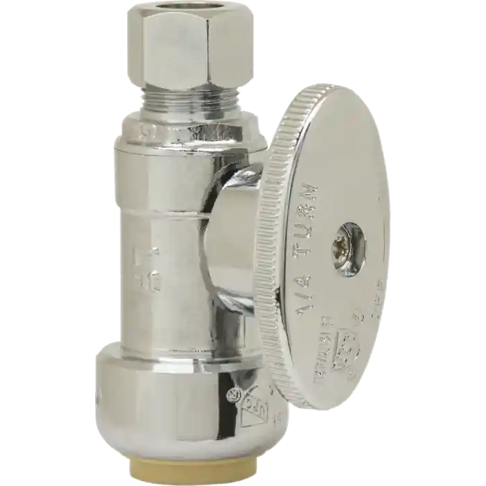 BrassCraft PLB201X P 1/2 in. Nominal Push Connect x 3/8 in. OD Compression 1/4 Turn Straight Stop