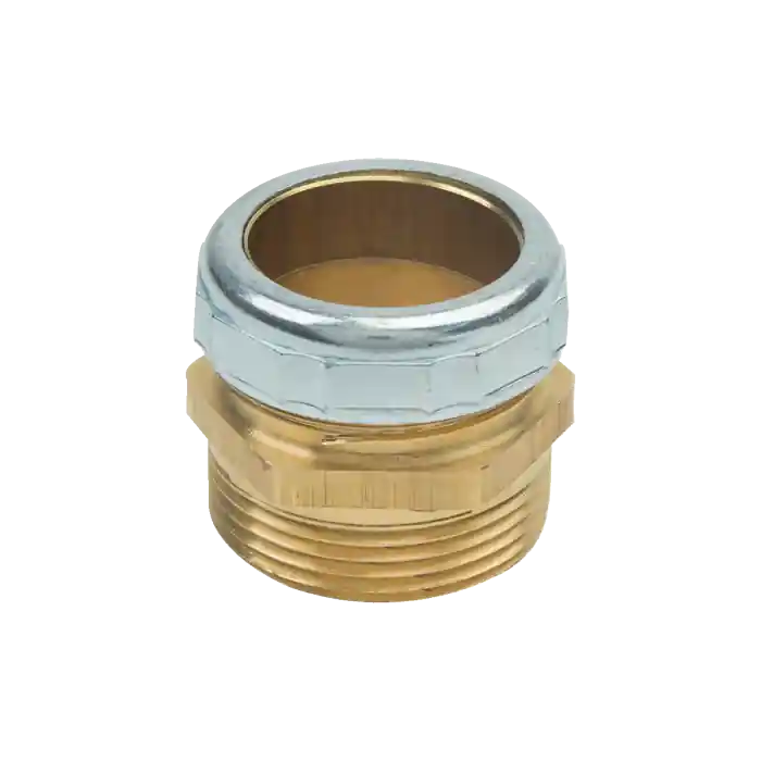 BrassCraft 190B 1-1/4 in O.D Compression x 1-1/4 in MIP (1-1/4 in I.D Fem Sweat) Waste Connector with Die Cast Nut