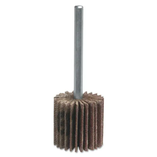 Merit Abrasives 8834137311 Mini Flap Wheels with Mounted Steel Shanks 30,000 rpm 1 in x 1 in 80 Grit