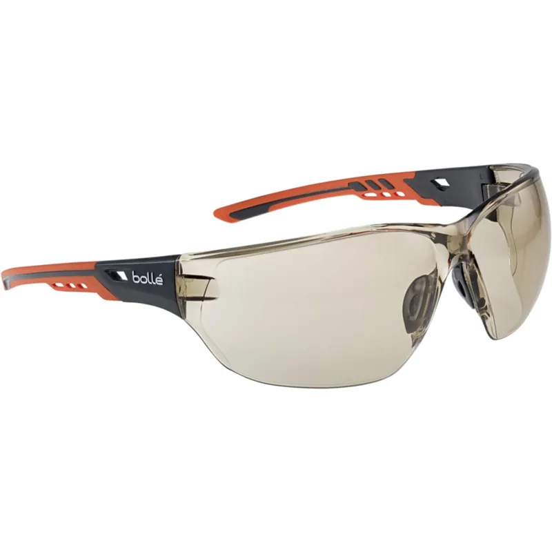 Bolle Safety NESSPCSP Ness+ Safety Glasses Power Black/Orange Frame Copper Lens