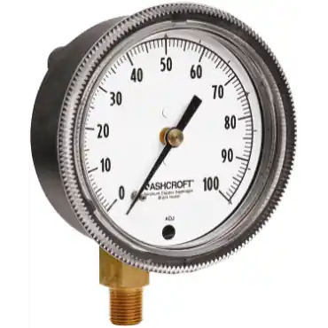 Ashcroft 251490A02L100IW Series 1490 Low Pressure Diaphragm Gauge 0-100 inH2O