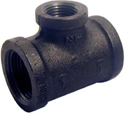 Genova Pipe DBT-12-34 1/2 X 3/4 Black Tee Dom