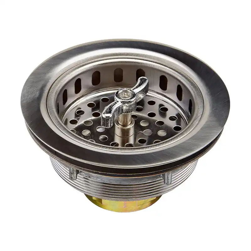 Genova Z05BS8460 Stainless Steel Strainer w/ Fixed Post, Locking Shell, Deep Cut Rolled Edge Basket, Buffed Rim