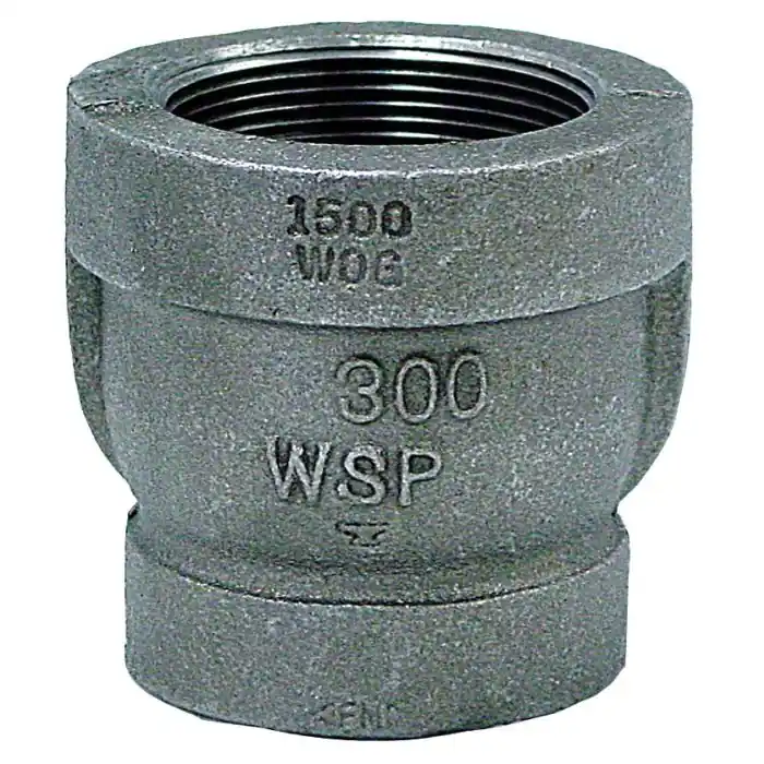 Anvil 0310546601 Reducing Coupling: Malleable Iron, 4 in x 3 in Pipe Size, Female NPT x Female NPT, Class 300