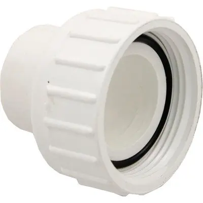 Waterway Plastics 400-4240 Pump Union 1-1/2 Female Buttress Thread x 1-1/2 Spigot