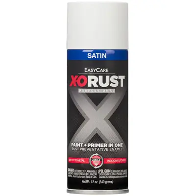 TRUE VALUE XOP31-AER X-O Rust Anti-Rust Enamel Paint & Primer, White Satin, 12-oz. Spray