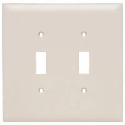 True Value TPJ2LACC10 Pass & Seymour Legrand Two Toggle Switch Opening Nylon Wall Plate, Two Gang, Almond