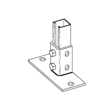 B-Line B280FL Post Base 8 in x 3 in x 3-1/2 in - B280FL